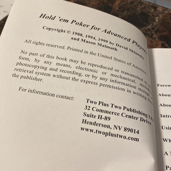 Hold 'em Poker: For Advanced Players 21st Century Edition - Picture 6 of 12